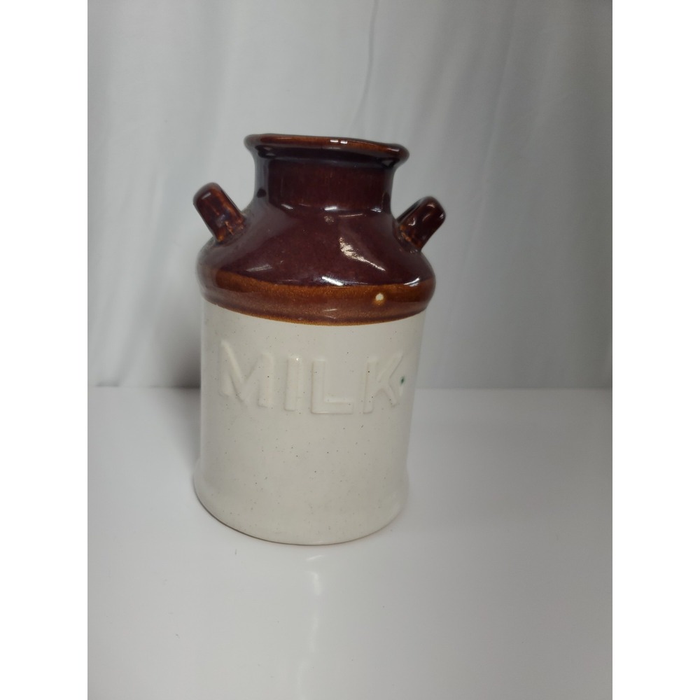 VTG Milk Jug Stoneware Crock Utensils Vase Rustic Farmhouse Kitchen